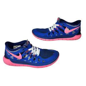 Nike Shoes Youth 5 Womens 6.5 Royal Blue Bubblegum Pink Low Top Tennis Running